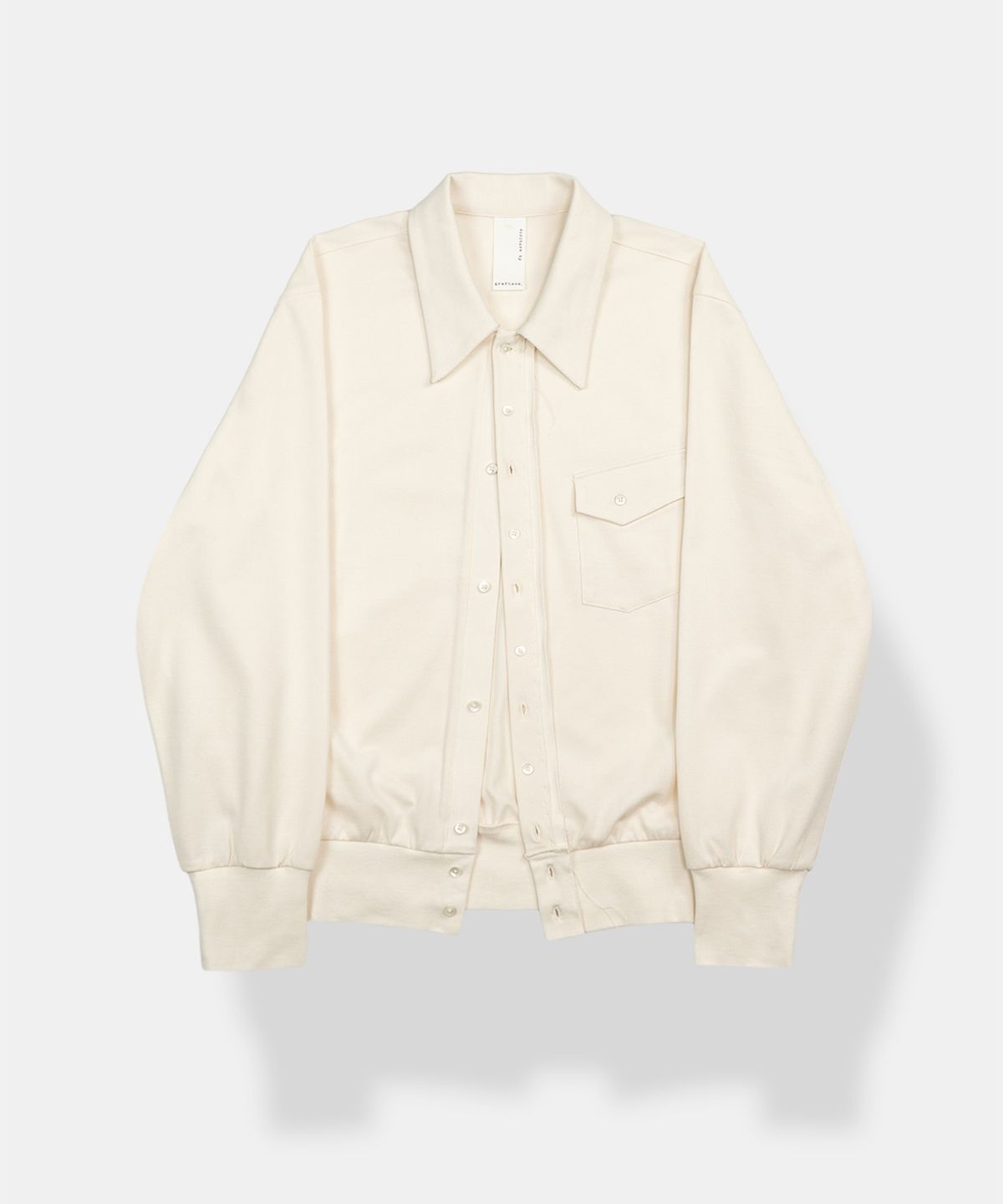 그라프트맨(GRAFTMEN) BECOMING FINE PIQUE COLLAR CARDIGAN / IVORY