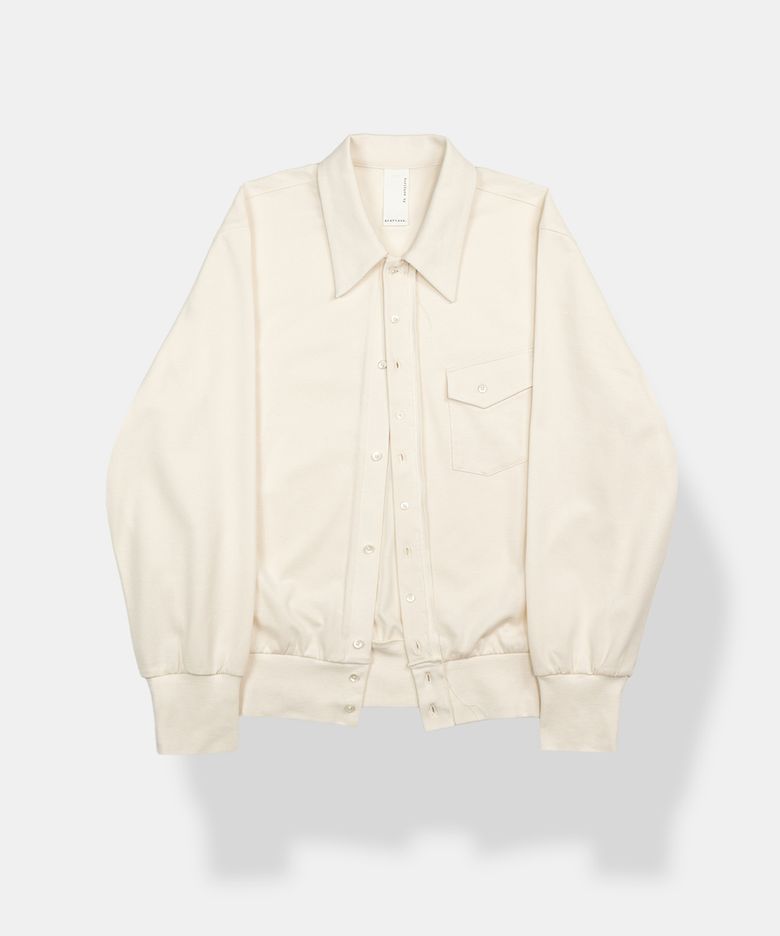 BECOMING FINE PIQUE COLLAR CARDIGAN / IVORY