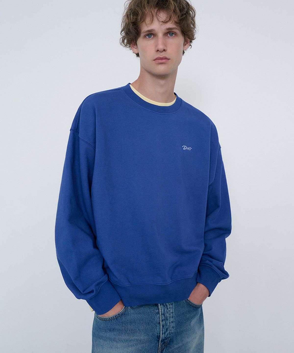 던스트 포 맨(DUNST FOR MEN) UNISEX GARMENT DYED SWEATSHIRT_UDTS6C115_BLUE