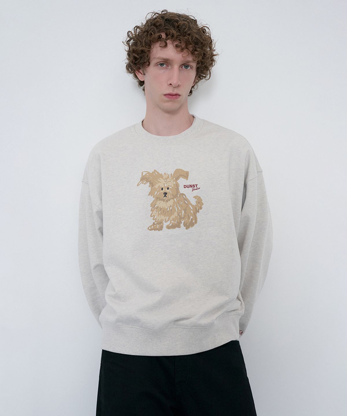 던스트 포 맨(DUNST FOR MEN) UNISEX PUPPY SWEATSHIRT_UDTS6C112_OATMEAL MELANGE