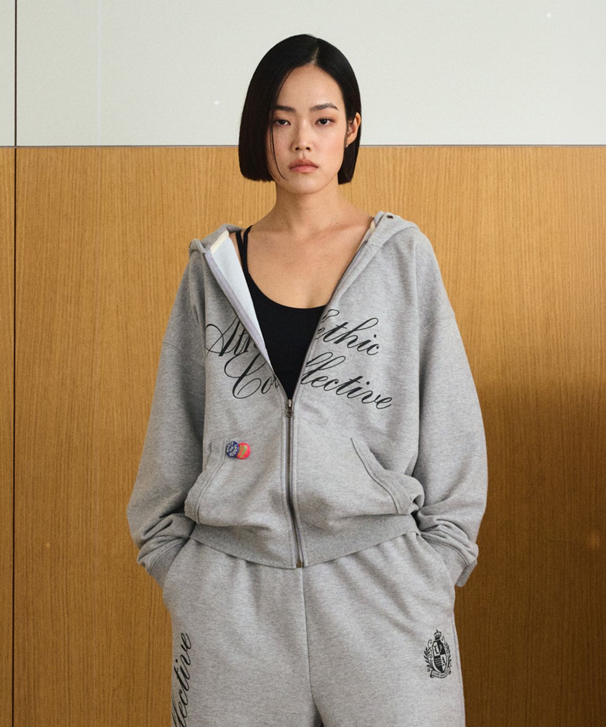 레인 아파트먼트(LANE APARTMENT) OVERFIT ZIP-UP HOODIE [MELANGE GRAY]