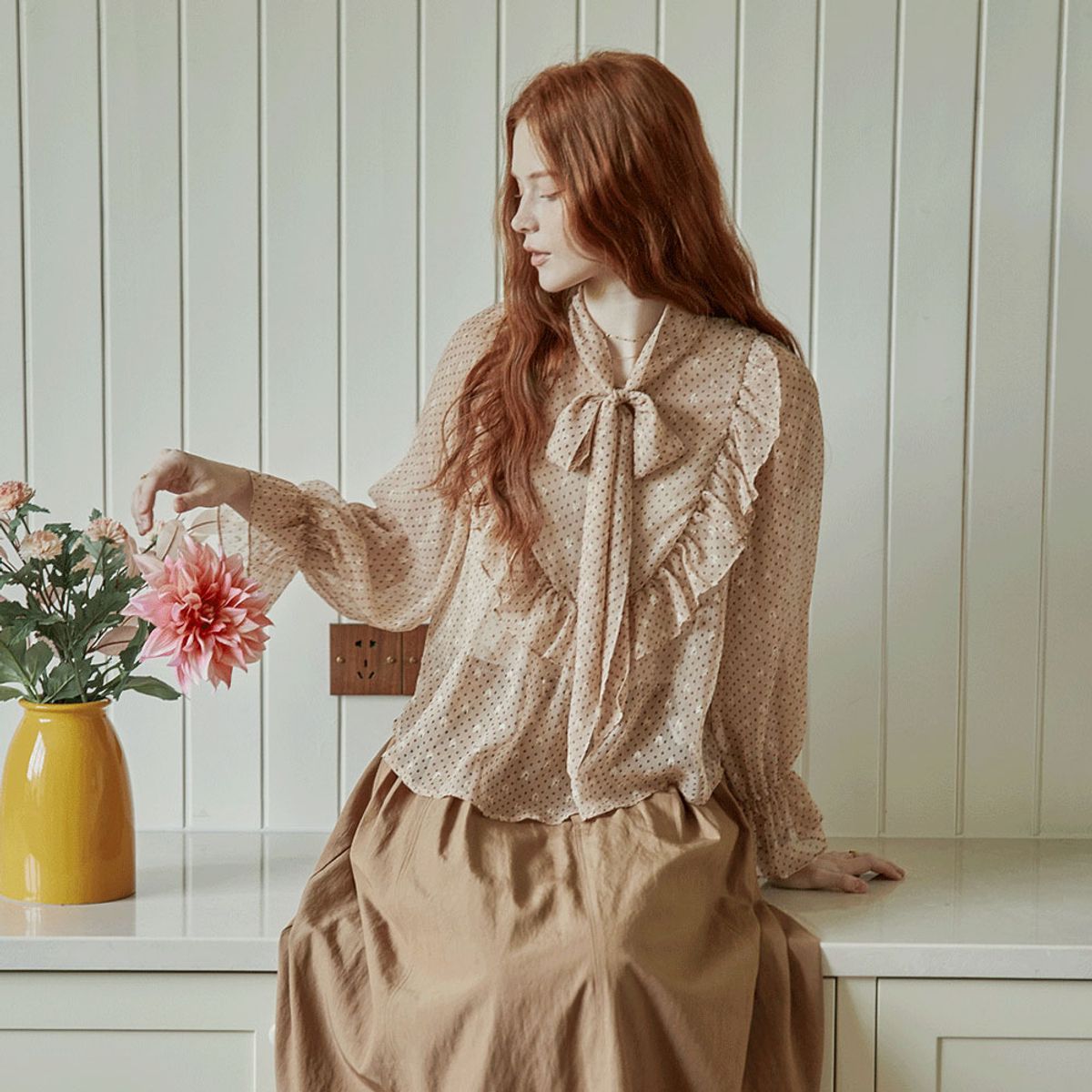 프라우드 마리(PROUD MARY) PM_Polka dot bow blouse