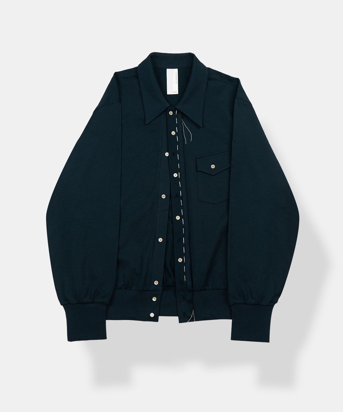그라프트맨(GRAFTMEN) BECOMING FINE PIQUE COLLAR CARDIGAN / NAVY