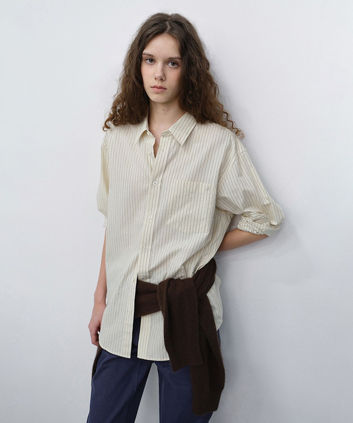 던스트(DUNST) UNISEX INFORMAL SHIRT_UDSH6C102_IVORY STRIPE