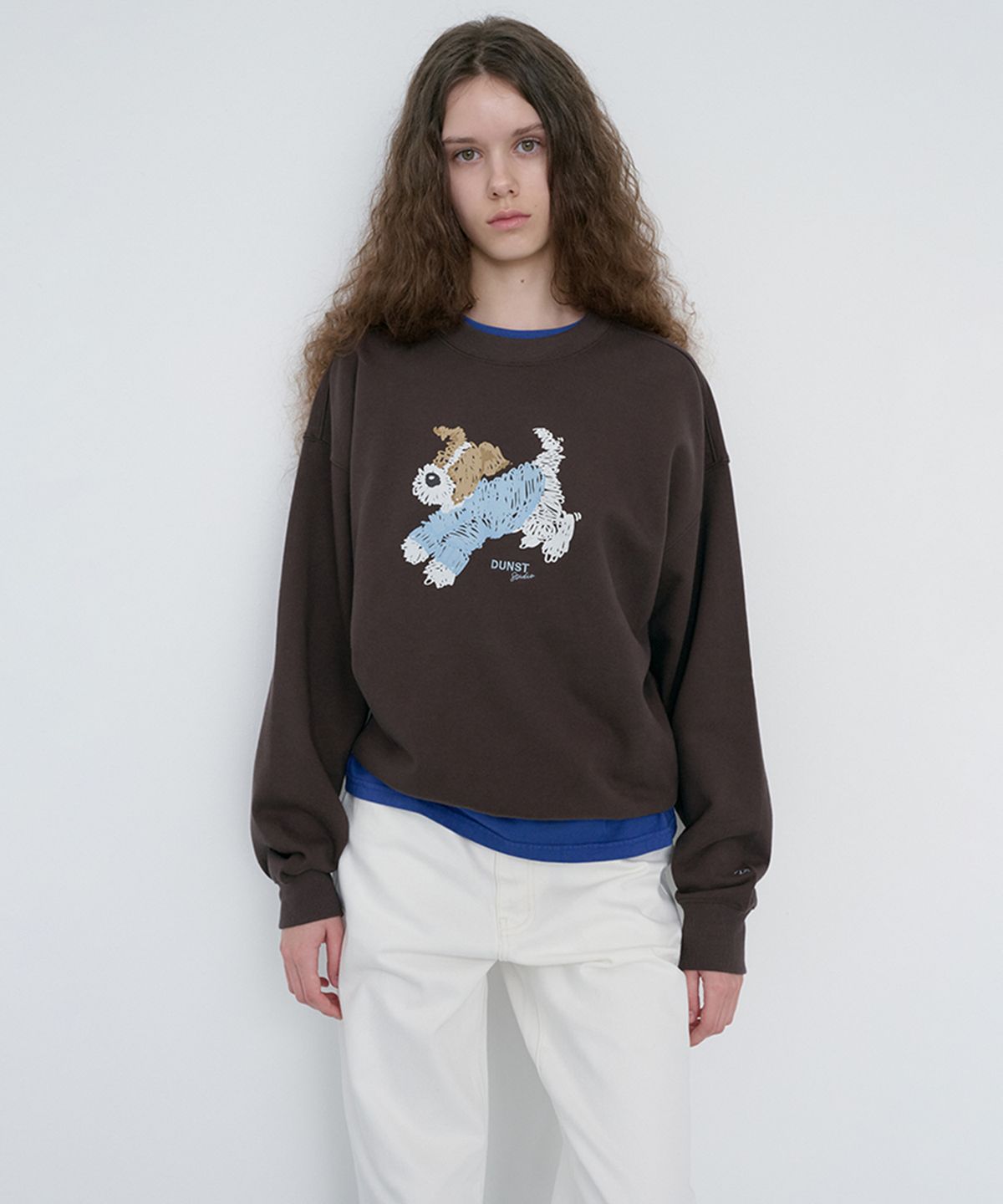 던스트(DUNST) UNISEX PUPPY SWEATSHIRT_UDTS6C112_BROWN