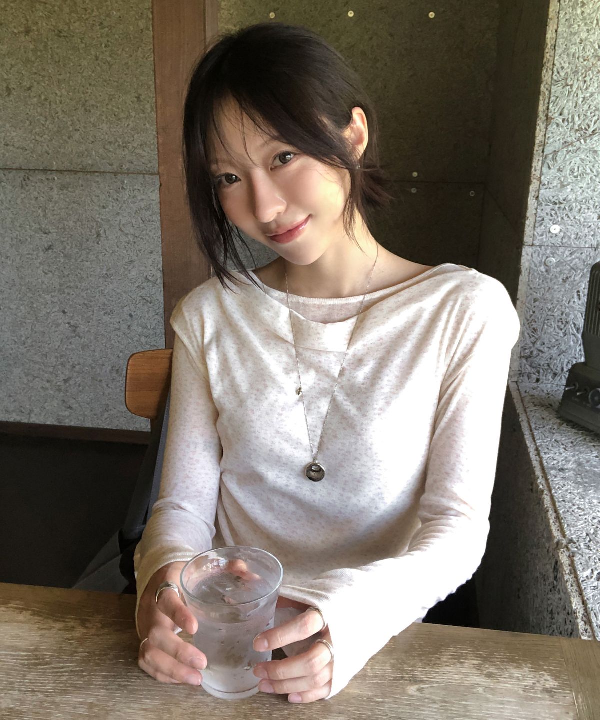 토아베(TOAVE) Flower Draped Layered Tee Set (Ivory)