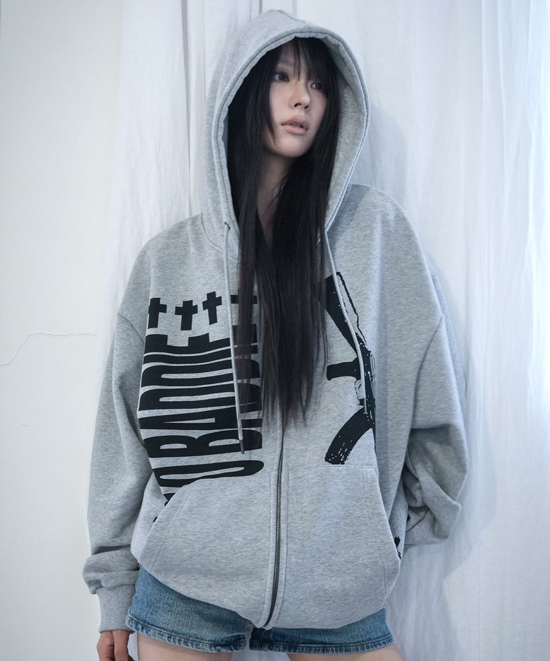 배디 후드 집업 (MELANGE GRAY) F26ZA511