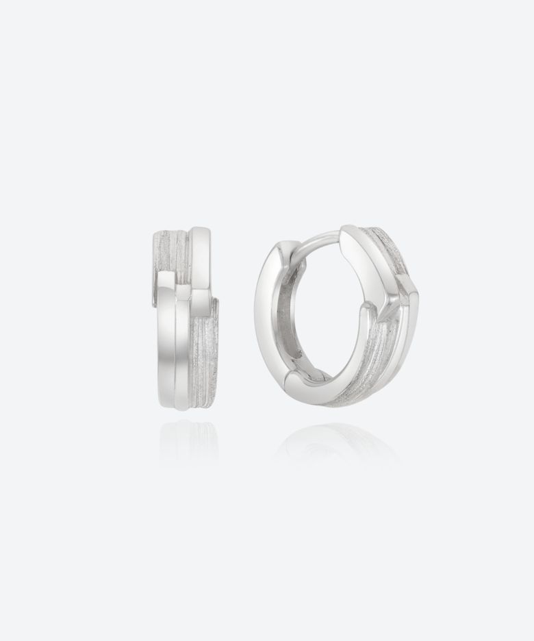 925 Monolith round hoop earrings