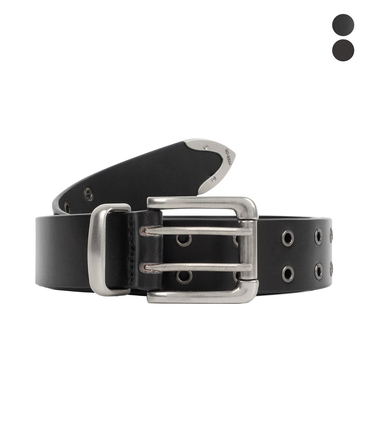브라운브레스(BROWNBREATH) TAG DOUBLE PIN LEATHER BELT (2colors)