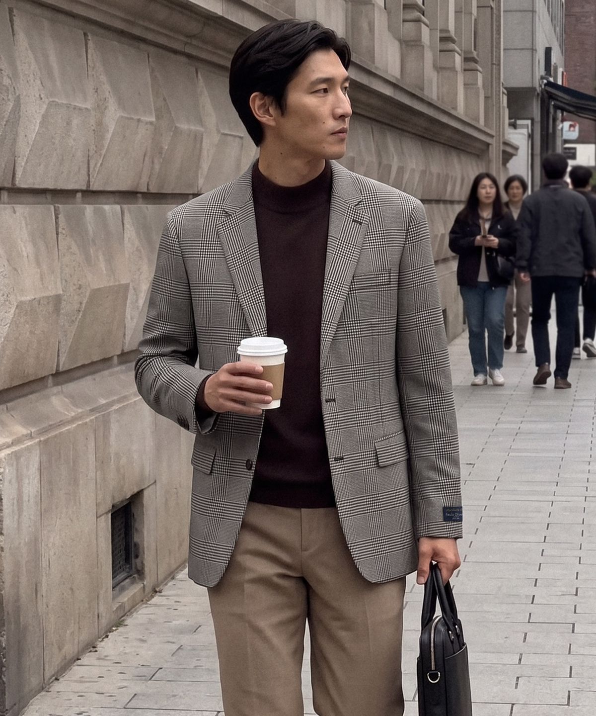 에스티코(STCO) 포르투갈 PAULO 글렌체크 자켓_브라운 (릴렉스핏)_SJAUC91NCH
