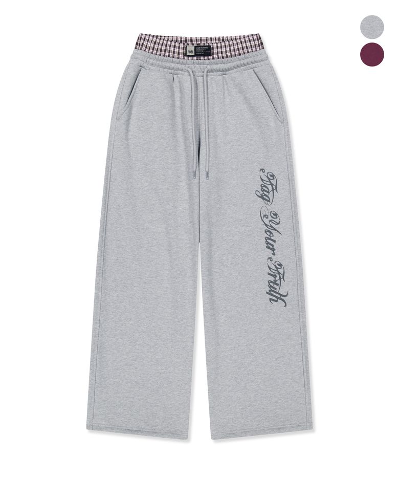 W CHECK SAGGING PANTS (2colors)