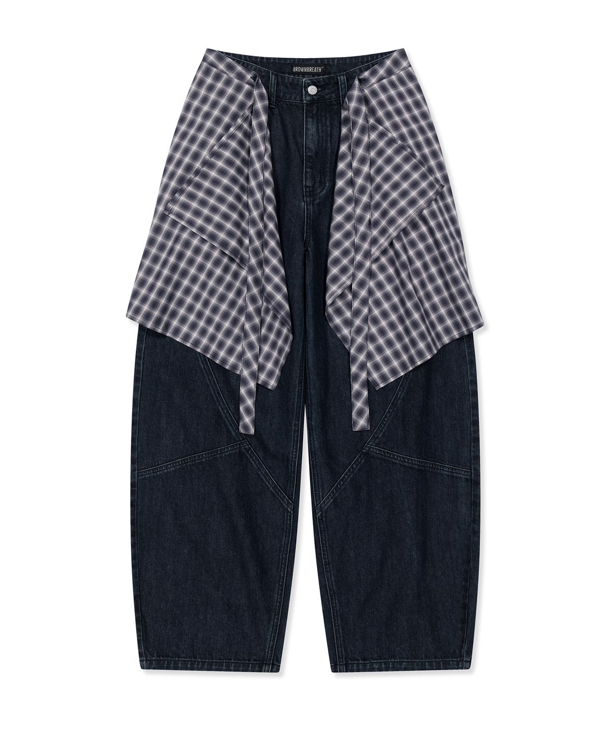 브라운브레스(BROWNBREATH) W SHIRTS LAYERED DENIM PANTS (2colors)