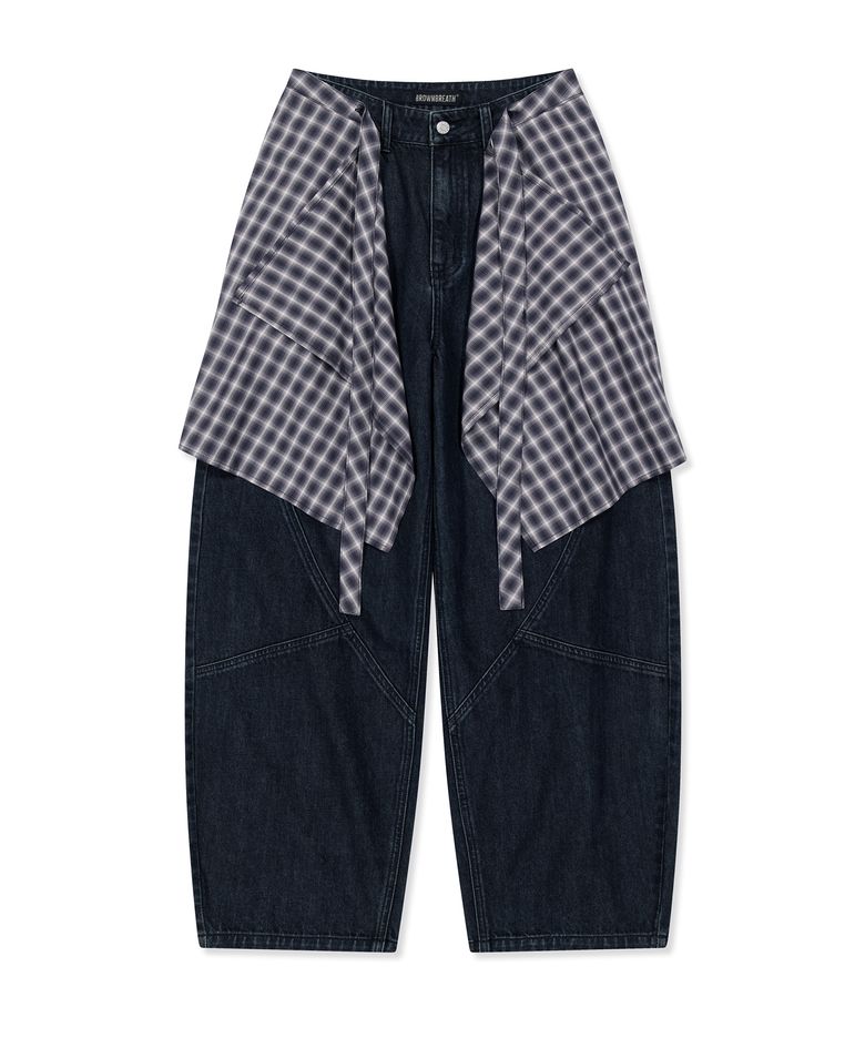 W SHIRTS LAYERED DENIM PANTS (2colors)