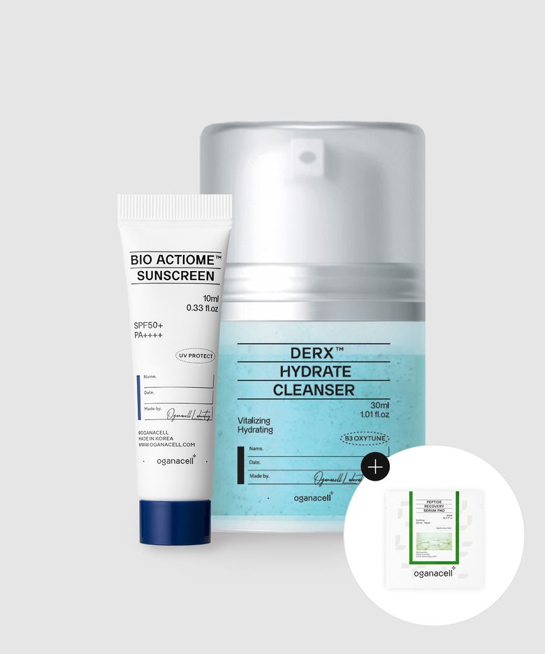더마알엑스 클렌저 30ml + 바이오 액티옴 선스크린 10ml + 리커버리 세럼패드 2매입 트래블구성