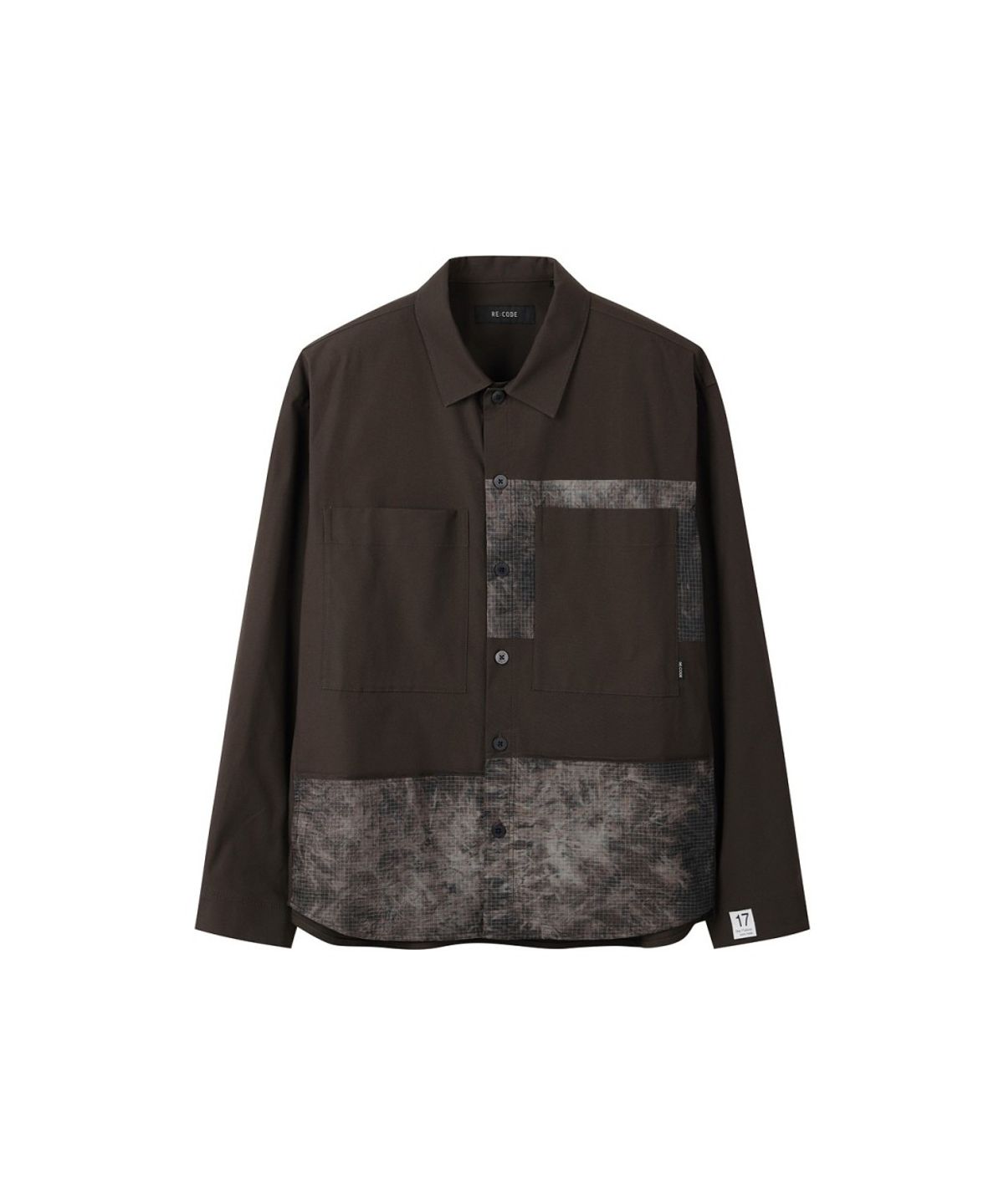 래코드(RECODE) Asymmetric Patchwork Shirt Jacket RKSAA26652BRX