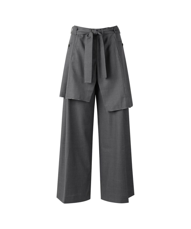 Overlapped Pants Paneled Stripe Trousers RQPAA26550GYX