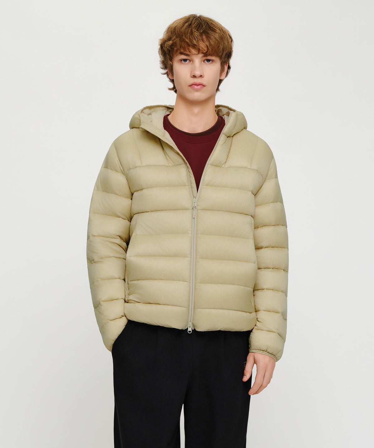 마리떼 프랑소와 저버(MARITHÉ + FRANҪOIS GIRBAUD) HOODED LIGHTWEIGHT DOWN JACKET light beige