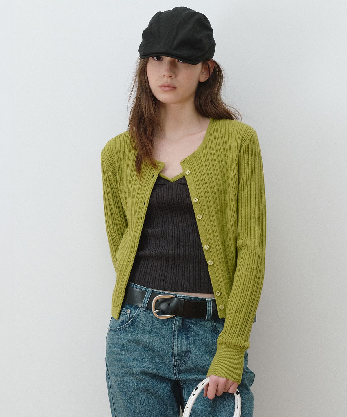 로라로라(ROLAROLA) BUSTIER CARDIGAN SET OL+D/GY