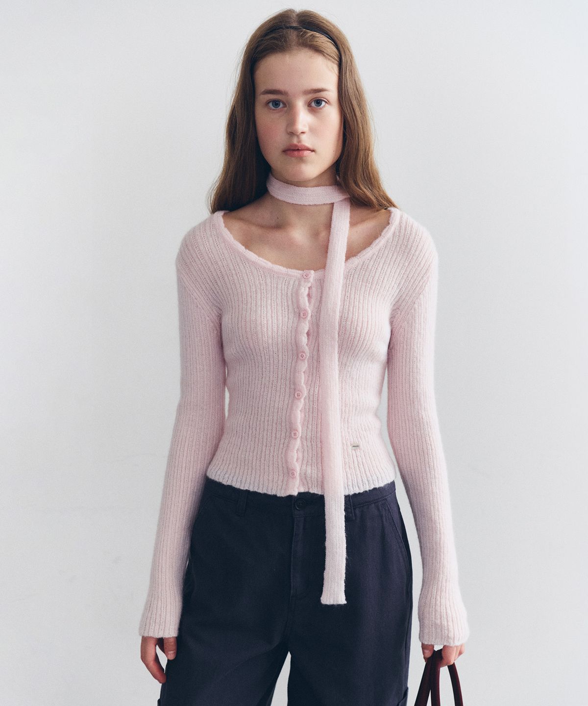 로라로라(ROLAROLA) TIE SET CARDIGAN L/PINK