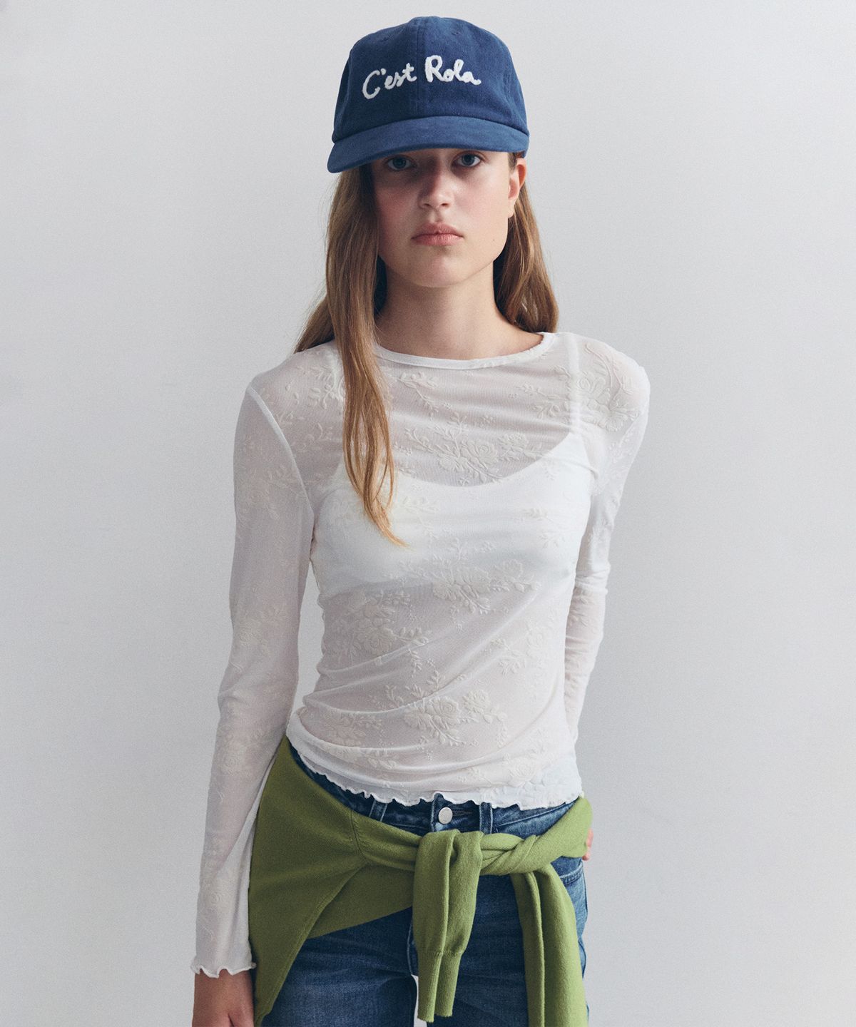 로라로라(ROLAROLA) ROSE LACE LAYERED LONG SLEEVE IVORY