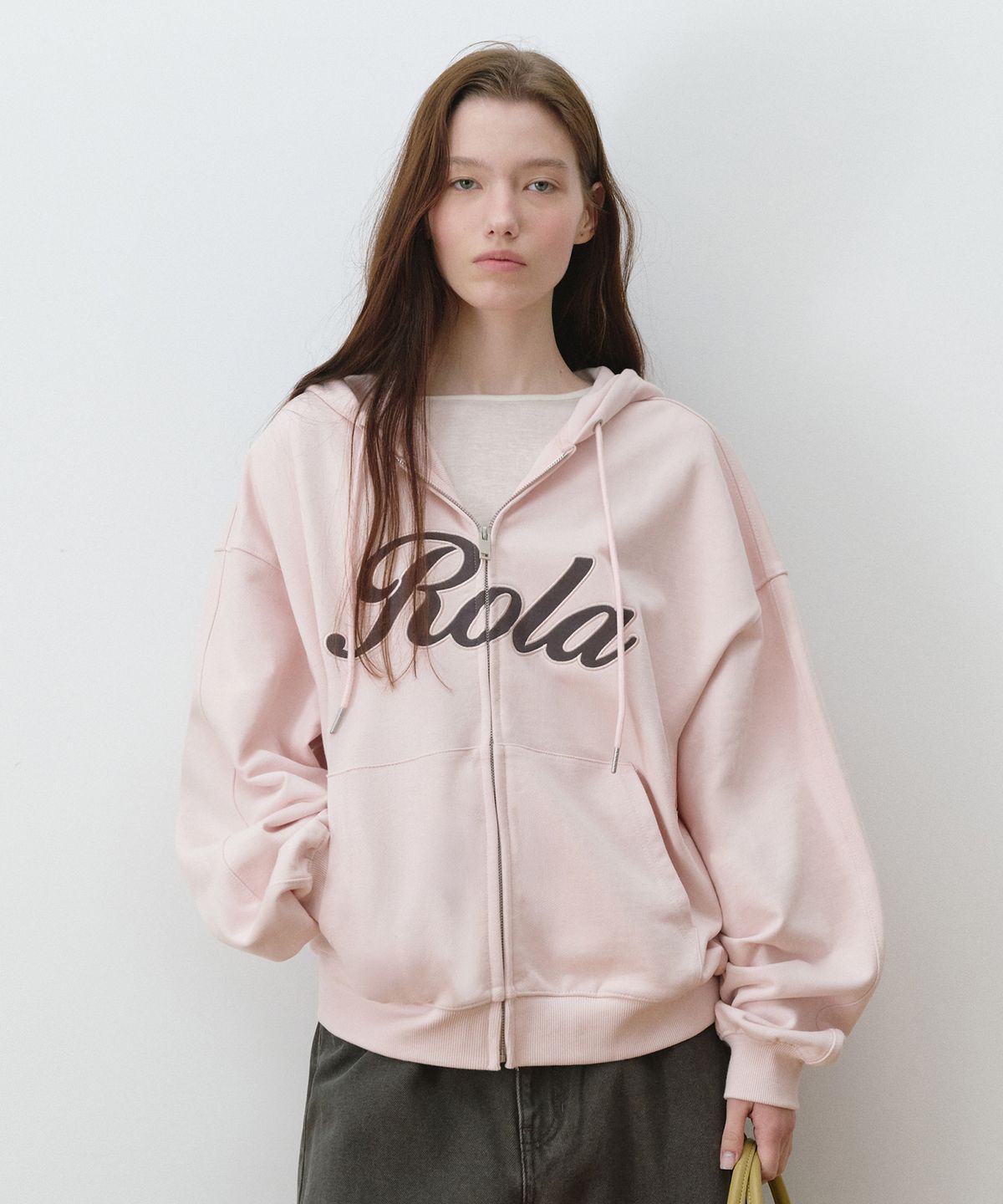 로라로라(ROLAROLA) ROLA PATCH HOOD ZIP UP L/PINK