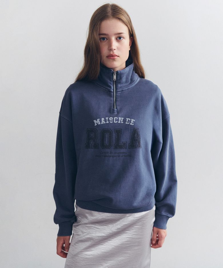 PIGMENT HALF ZIP-UP D/BLUE