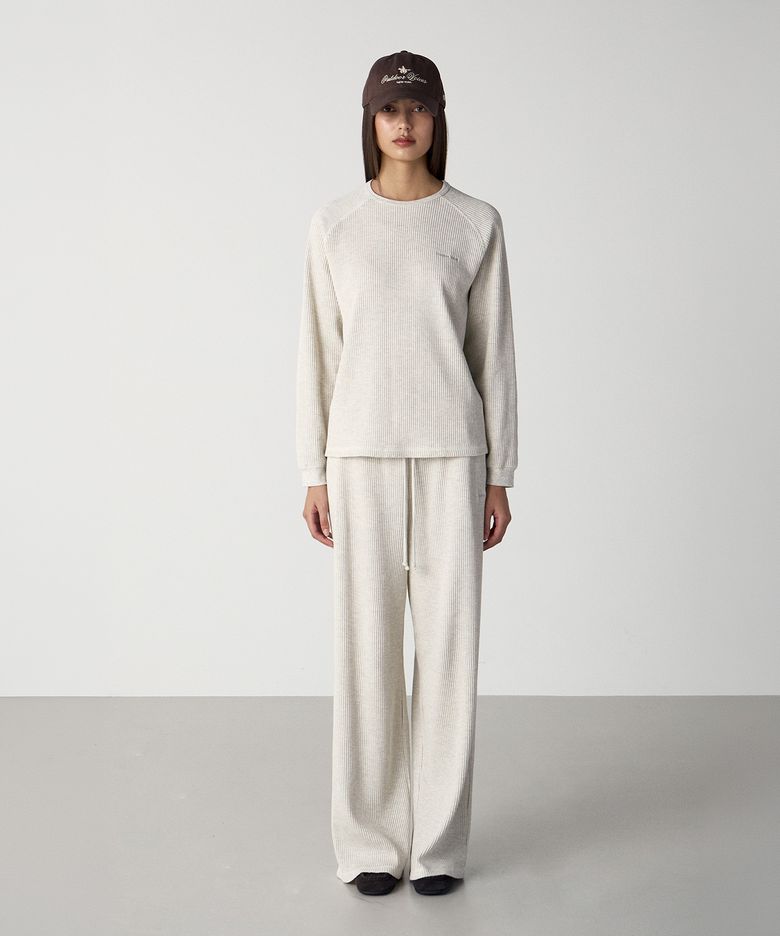 (W)WAFFLE LOUNGE PANTS (OATMEAL)