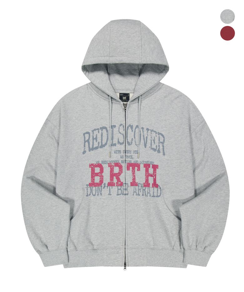 BB LOGO VINTAGE CRUSH HOOD ZIP UP (2colors)