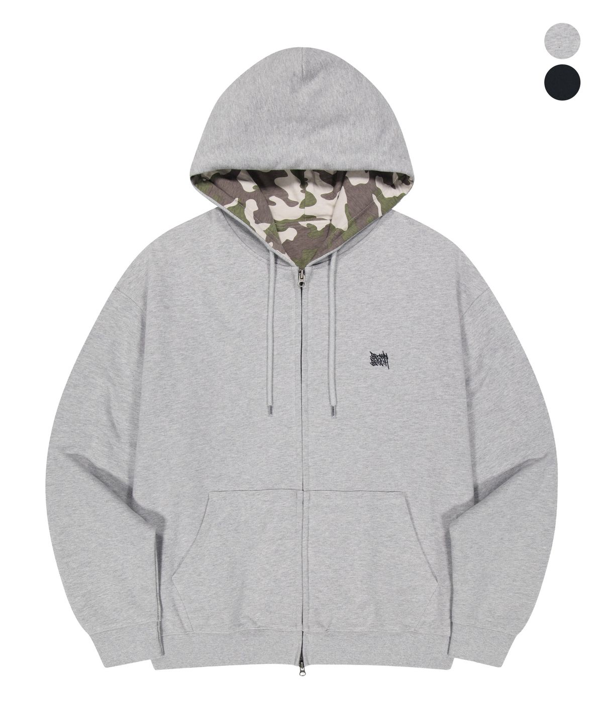 브라운브레스(BROWNBREATH) CAMO LINED HOOD ZIP UP (2colors)