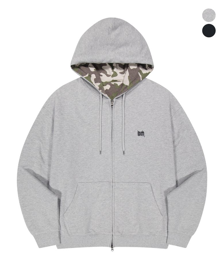 CAMO LINED HOOD ZIP UP (2colors)