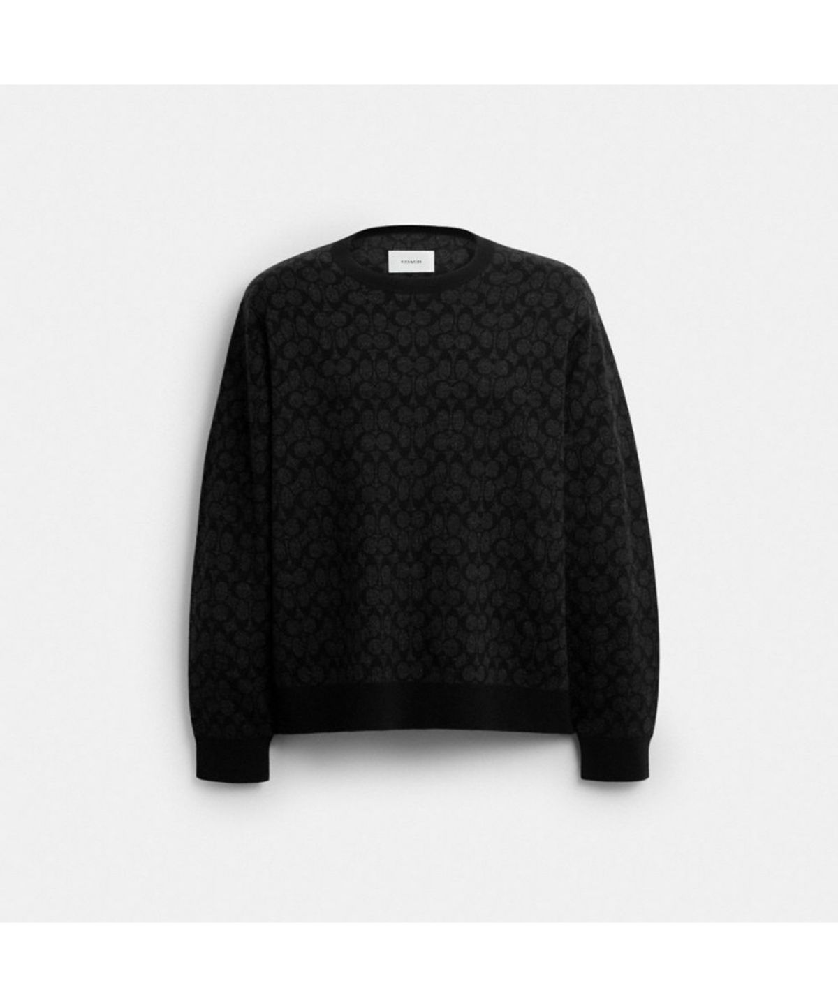 코치(COACH) 시그니처 크루넥 스웨터 CFM21 BLK