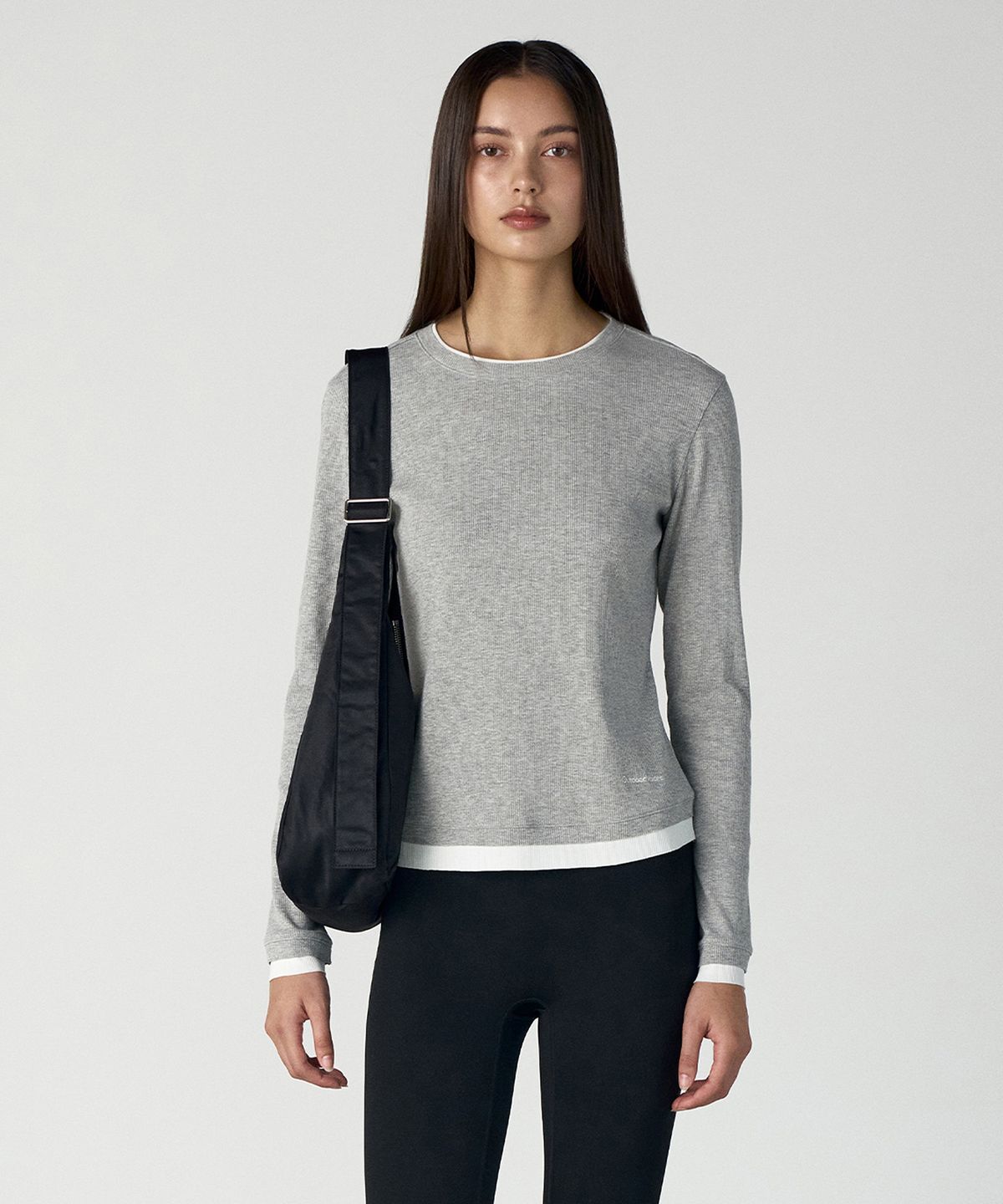 아웃도어 보이스(OUTDOOR VOICES) (W)LAYERED LONG SLEEVE TEE (HEATHER GRAY)