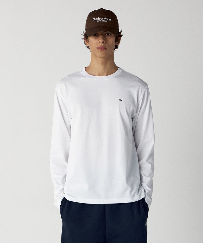 (M)MICRO LOGO LONG SLEEVE TEE (WHITE)