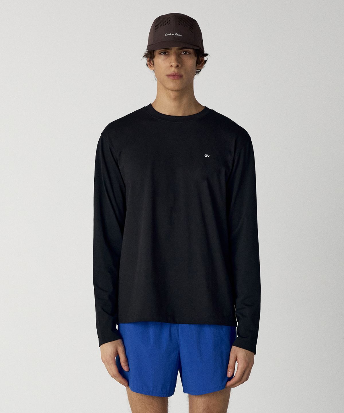 아웃도어 보이스(OUTDOOR VOICES) (M)MICRO LOGO LONG SLEEVE TEE (BLACK)