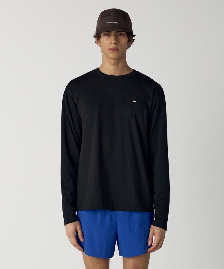 (M)MICRO LOGO LONG SLEEVE TEE (BLACK)