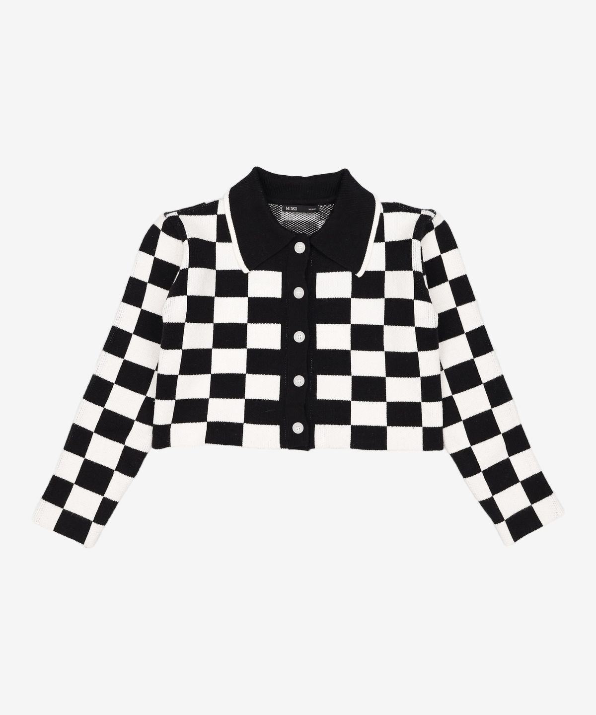 미쏘(MIXXO) 카라넥 체크 가디건 MIWCKCV25T S