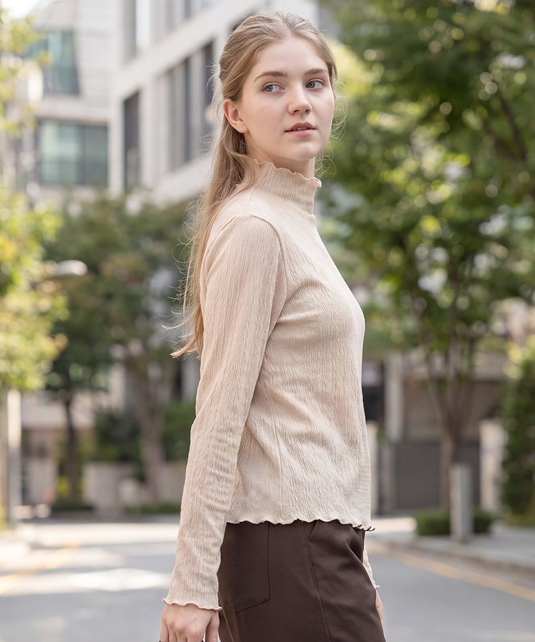 소프트 골지 프릴 터틀넥 DTF6W-4186 3colors