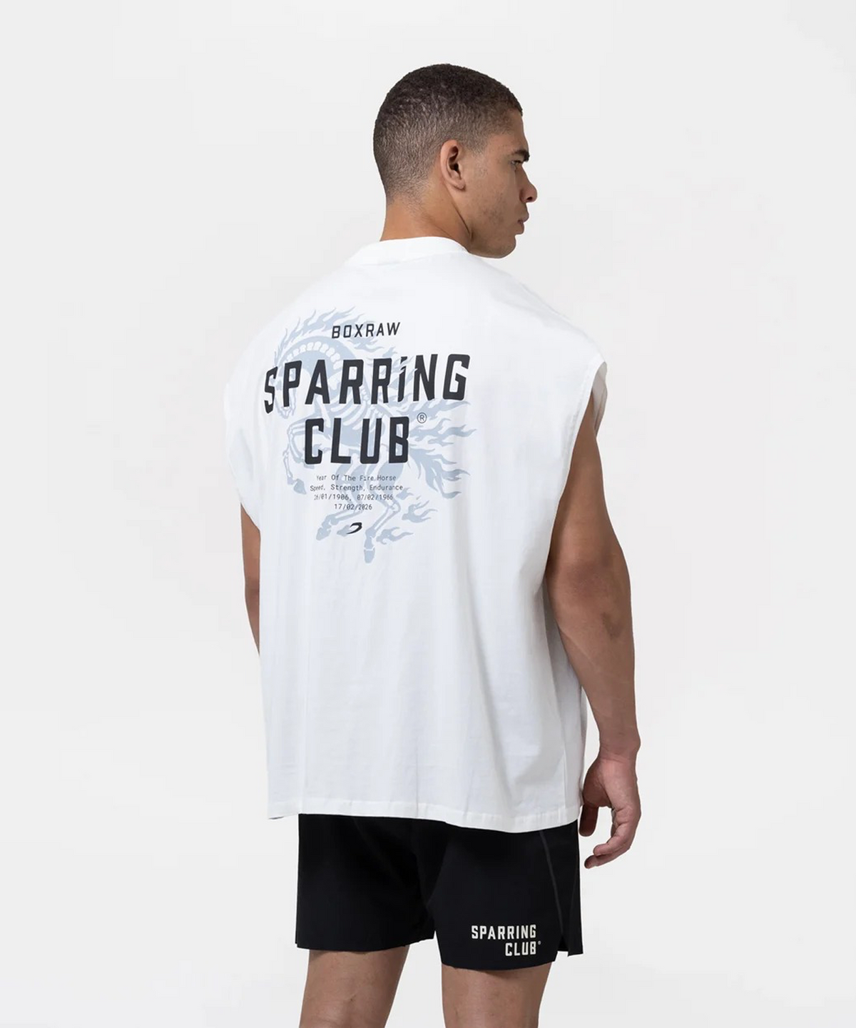 복스로(BOXRAW) 스파링 클럽 파이어 호스 오버사이즈 탱크탑 BXRW-SCGTK [아이보리]