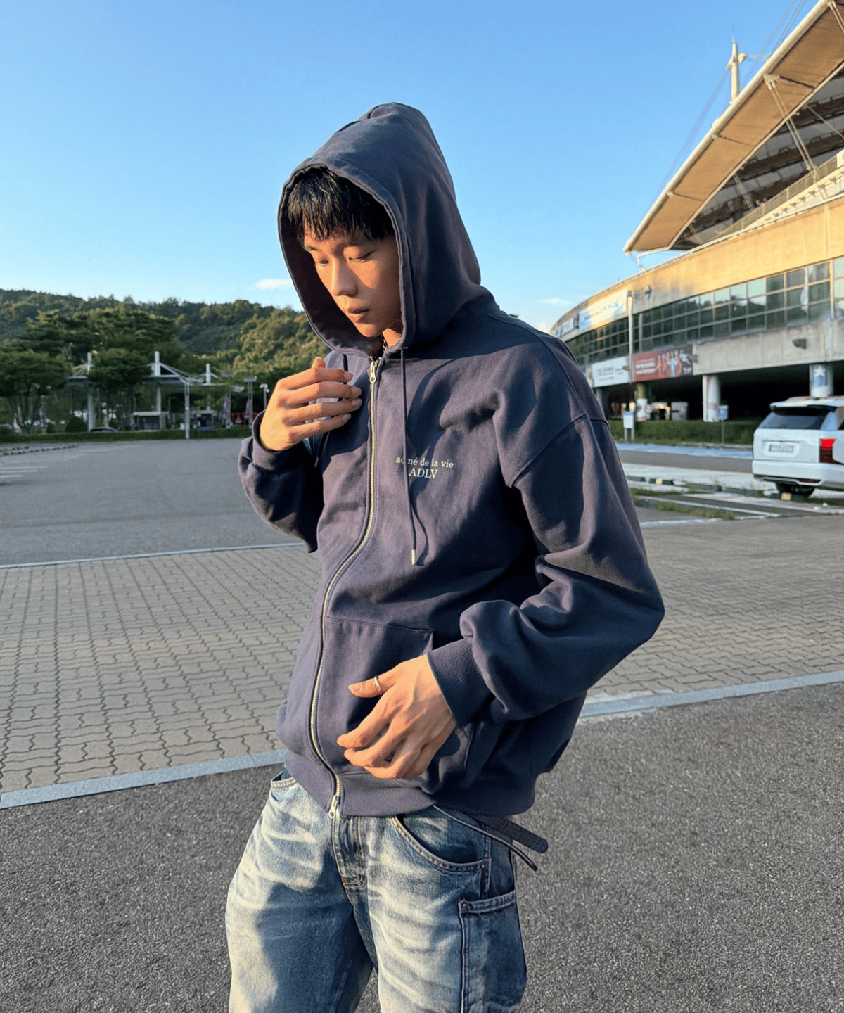 아크메드라비(ACME DE LA VIE) BASIC LOGO STANDARD HOODIE ZIP UP