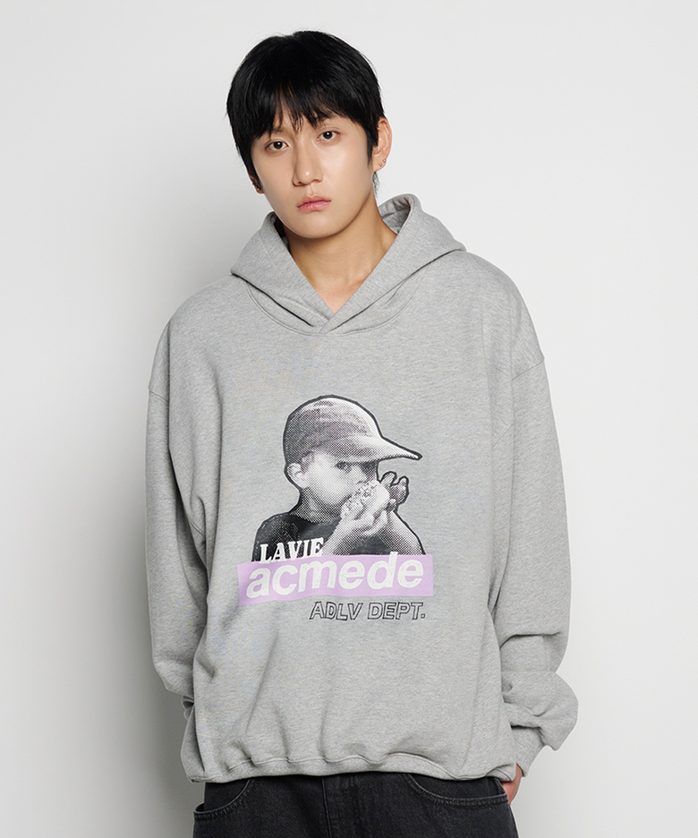 HALFTONE BOX CAP BOY HOODIE