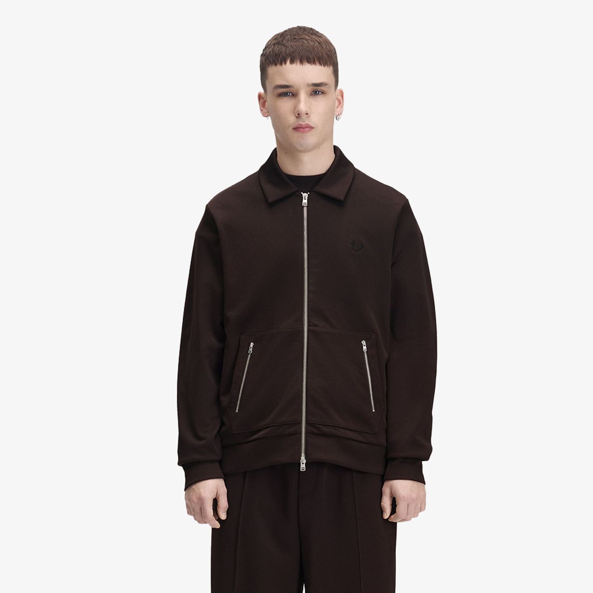 프레드페리(FRED PERRY) [Sport] 테니스 네트 테잎 트랙 재킷 - 리치브라운 AFPM2G33307-33C