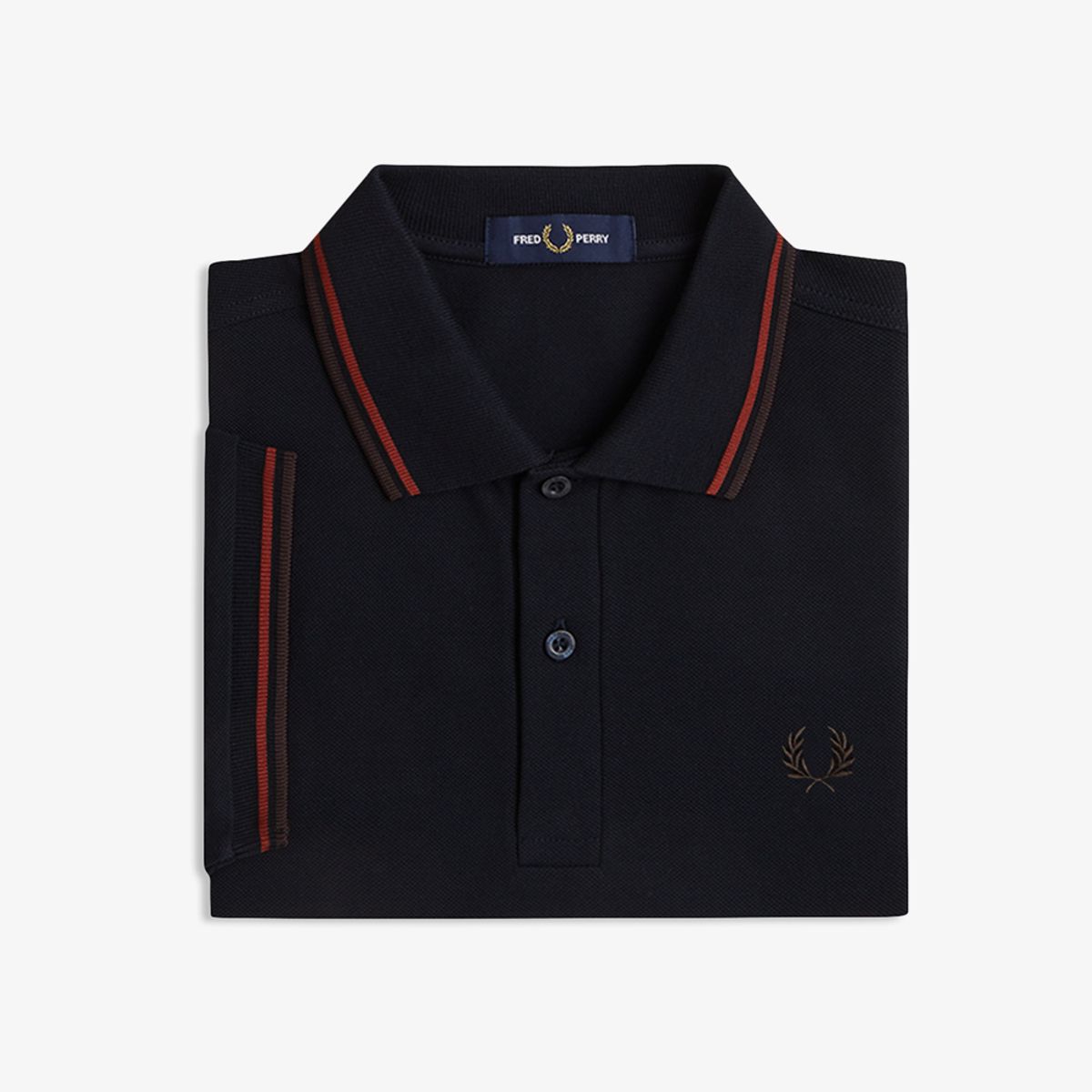 프레드페리(FRED PERRY) [M3600] 트윈 팁 프레드페리 셔츠 - 네이비/브랜디/리치브라운 AFPM2G33600-75C