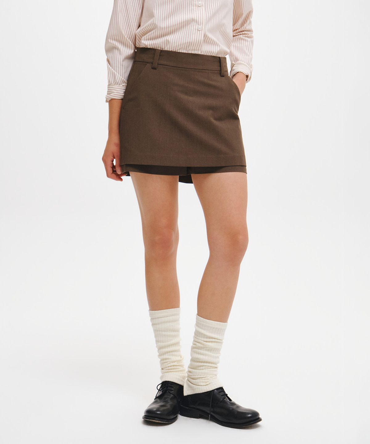 제너럴아이디어(GENERALIDEA) A라인 스커트팬츠 [BROWN] / GF3LSK507