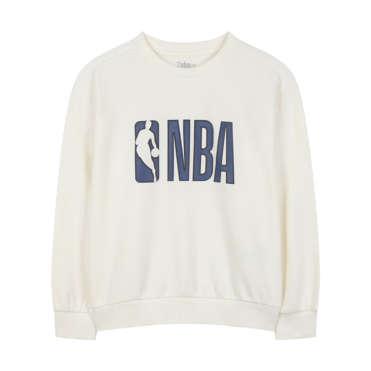 엔비에이 키즈(NBA KIDS) 오버핏 빅로고 맨투맨 아이보리