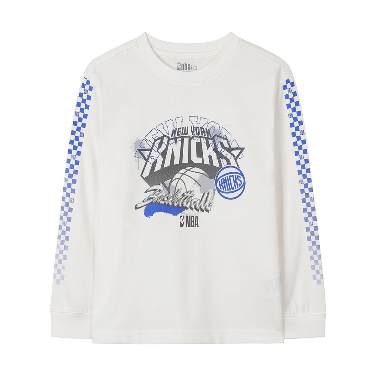 엔비에이 키즈(NBA KIDS) 닉스 그래픽 긴팔티 오프 화이트