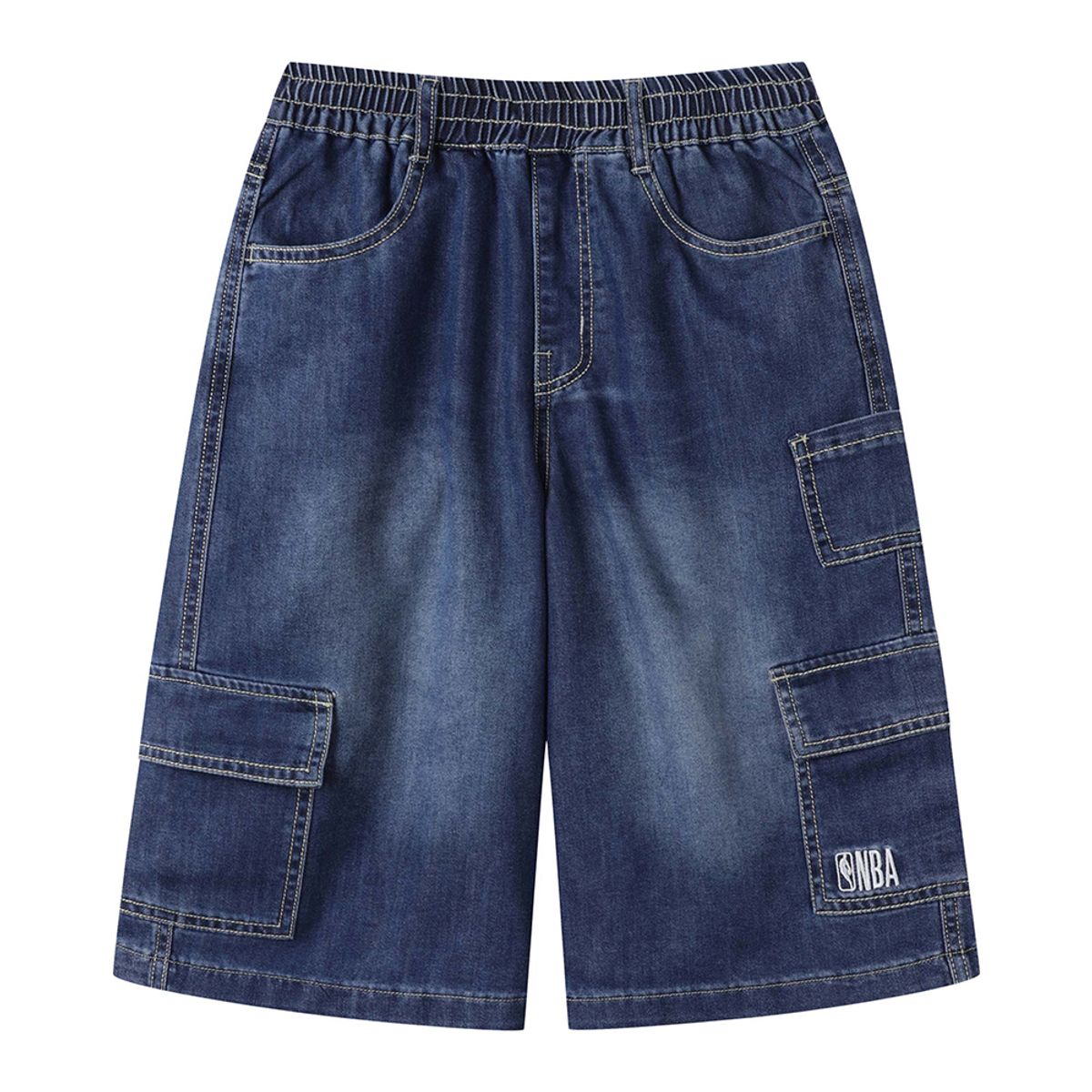 엔비에이 키즈(NBA KIDS) 와이드 데님 버뮤다 팬츠 블루
