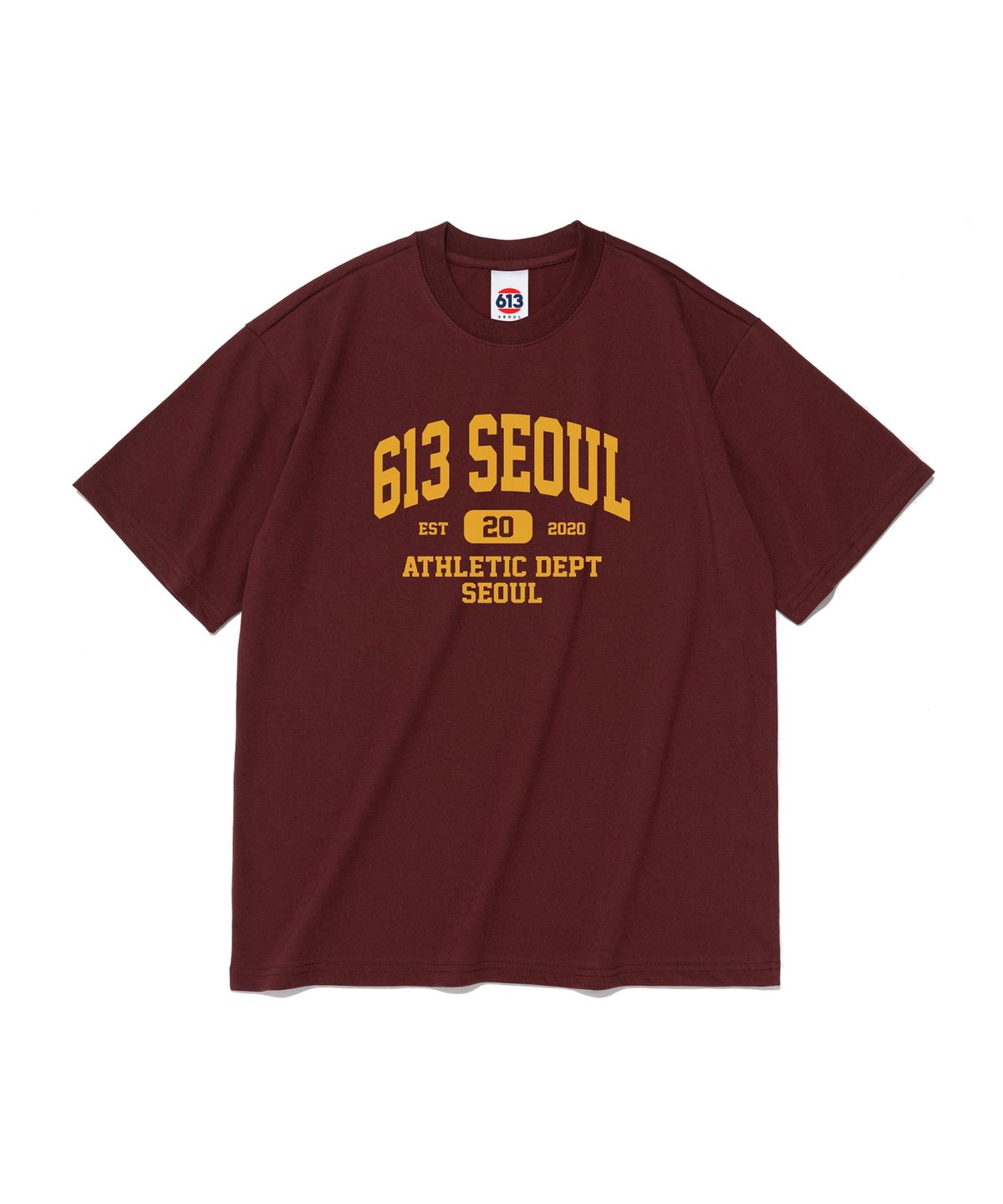613서울(613SEOUL) 애슬레틱 아치 로고 반팔 티셔츠 (와인)