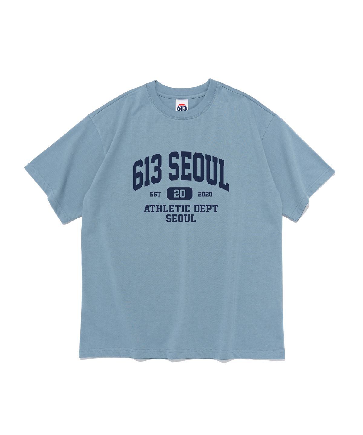 613서울(613SEOUL) 애슬레틱 아치 로고 반팔 티셔츠 (스카이블루)