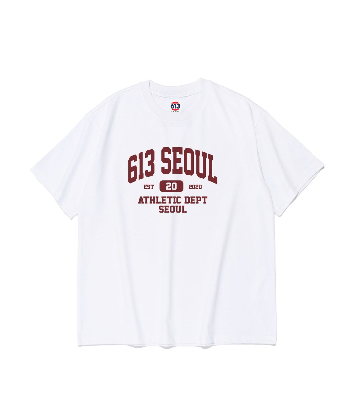 613서울(613SEOUL) 애슬레틱 아치 로고 반팔 티셔츠 (화이트)