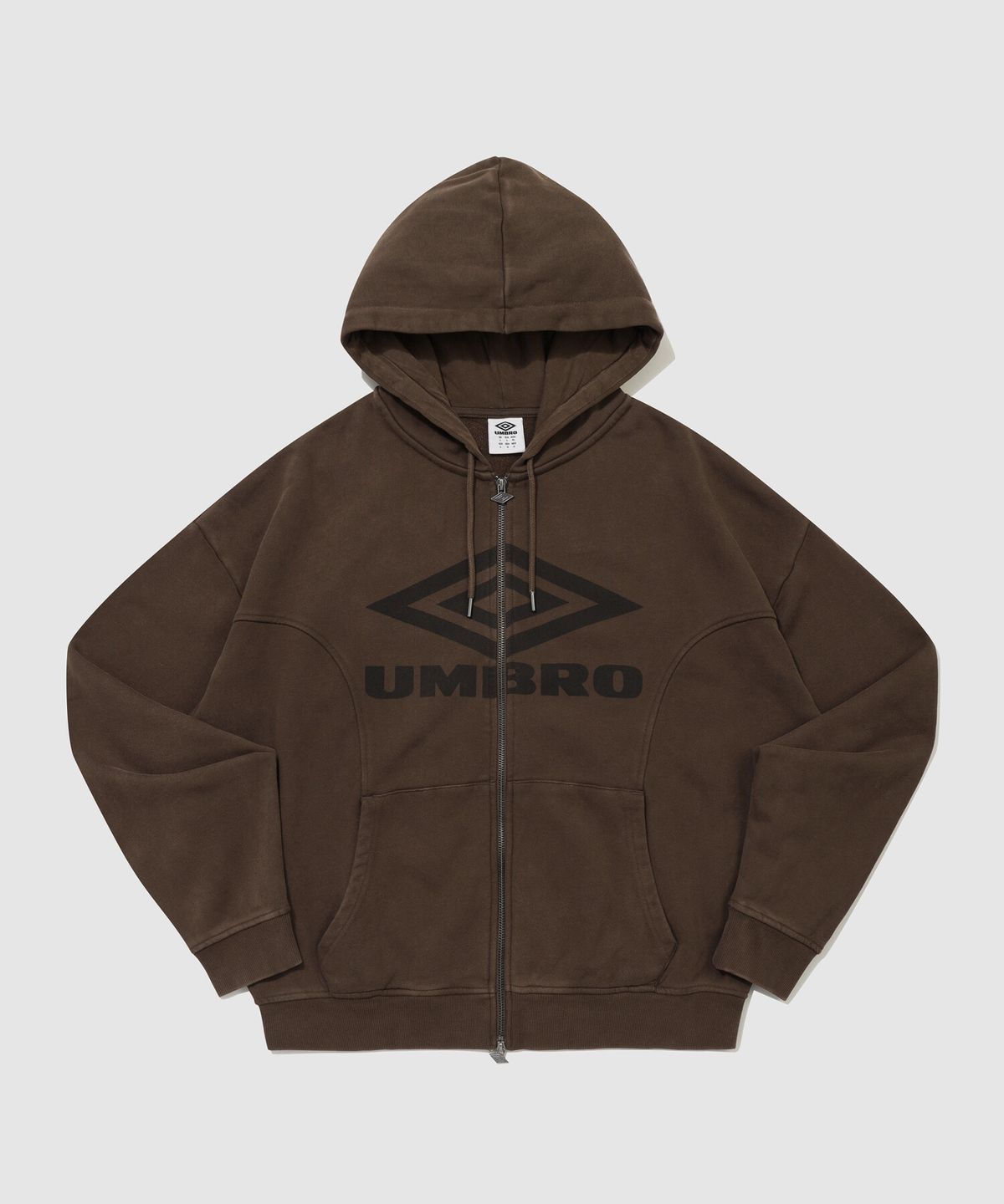 엄브로(UMBRO) NQ 워시드 후드 집업 브라운 UR411CFTO1